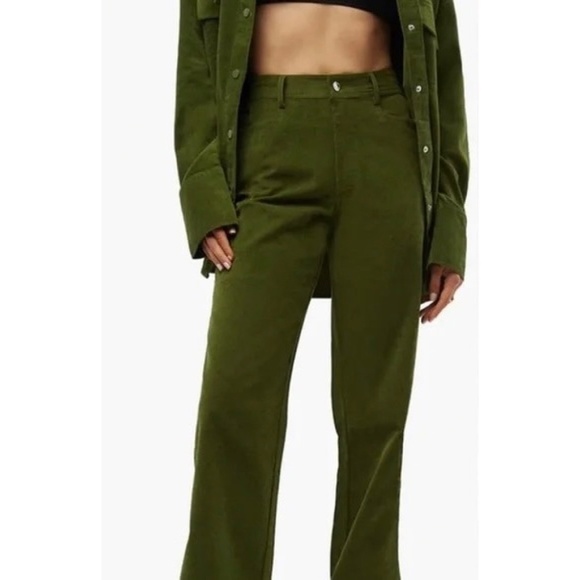 WeWoreWhat Pants - NWT!! WEWOREWHAT Elastic Back Corduroy Pants Basil Green Preppy Academia X-Small